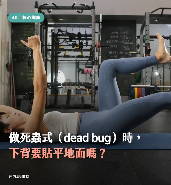 丸子教練示範死蟲式，文字說明做死蟲式時下背是否要貼平地面